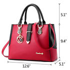 Women PU Leather Handbag Top Handle Tote Crossbody Shoulder Bag Satchel Purse