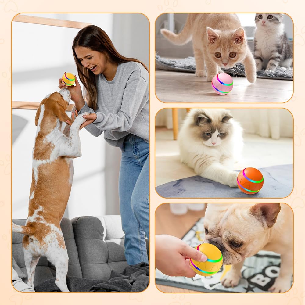 Vibrating Dog Ball, Moving Dog Ball, Shaky Ball Toy for Dogs, Interactive Bouncing Ball for Dog, Automatic Moving Dog Toy Ball, Shaking Dog Ball for Small Medium Large Dogs