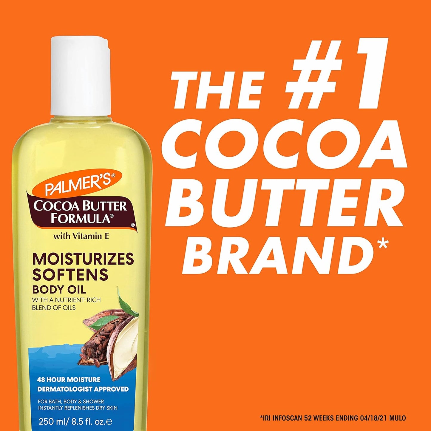 Palmer's Cocoa Butter Moisturizing Body Oil with Vitamin E, Radiant Looking Glow and Skin Hydration, Instant Absorption, Bath, Body and Shower, 8.5 Ounces